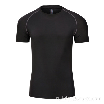 Мужчины бегут футболка быстро сухая фитнес -рубашка